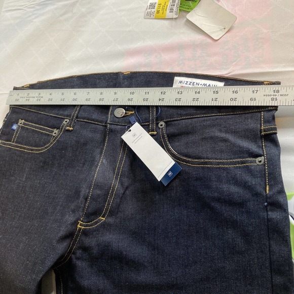 Mizzen and Main Men’s Dark Straight Leg Jeans Size 34 Mid Rise Stretch NWT - Picture 6 of 7